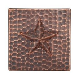 4" x 4" Hammered Copper Star Tile