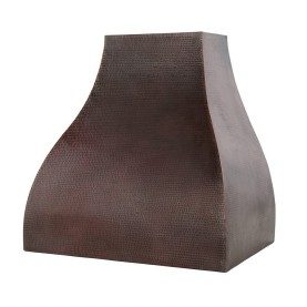 36 Inch 1250 CFM Hammered Copper Wall Mounted Campana Range Hood with Slim Baffle Filters