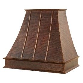 38 Inch 1250 CFM Hammered Copper Wall Mounted Euro Range Hood with Slim Baffle Filters