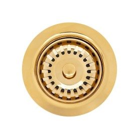 3.5" Kitchen, Prep, Bar Basket Strainer Drain - Polished Brass