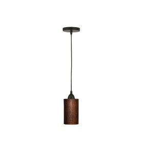 Hammered Copper 4" Round Cylinder Pendant Light