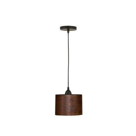 Hammered Copper 8" Oval Cylinder Pendant Light