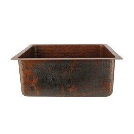 20" Hammered Copper Kitchen/Bar/Prep Single Basin Sink