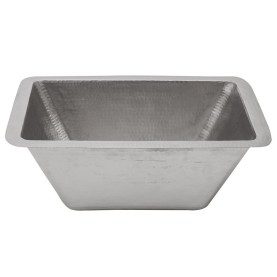 17" Rectangle Copper Bar Sink in Nickel w/ 2" Drain Opening