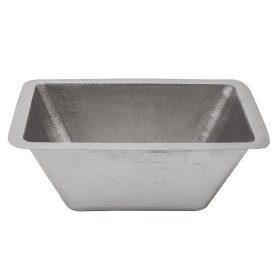 17" Rectangle Copper Prep Sink in Nickel w/ 3.5" Drain Opening