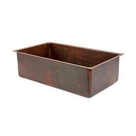 30" Hammered Copper Single Basin Kitchen Sink