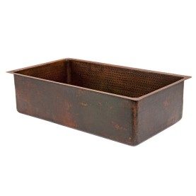 33" Hammered Copper Single Basin Kitchen Sink