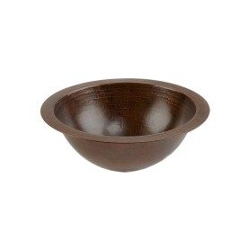 12" Round Under Counter Hammered Copper Bathroom Sink