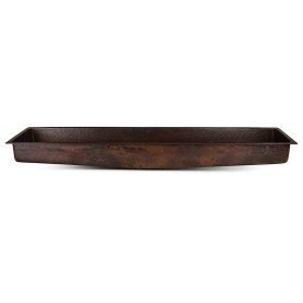 60" Rectangle Under Counter Hammered Copper Bathroom Sink