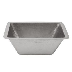 17" Rectangle Hammered Copper Bathroom Sink in Nickel