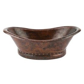 20" Bath Tub Vessel Hammered Copper Sink