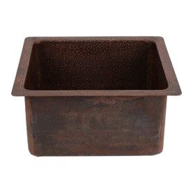 16" Gourmet Rectangular Terra Firma Copper Bar/Prep Sink w/ 3.5" Drain Size