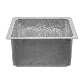 16" Gourmet Rectangular Terra Firma Copper Bar/Prep Sink in Nickel w/ 3.5" Drain Size