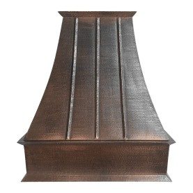 Custom 50" x 24" x 48" Hammered Copper Euro Range Hood