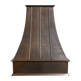 Custom 35" Hammered Copper Euro Style Range Hood