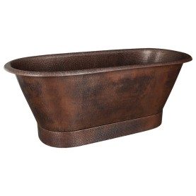 72" Hammered Copper Modern Style Bathtub