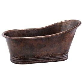 67" Hammered Copper Single Slipper Bathtub