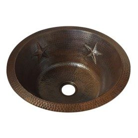 Custom 16" Hammered Round Bar/Prep Sink with Stars