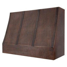 48 Inch 735 CFM Hammered Copper Wall Mounted Tucson Range Hood with Slim Baffle Filters