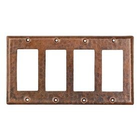 Copper Switchplate Quadruple Ground Fault/Rocker Cover GFI