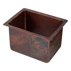 Custom 16" Gourmet Rectangular Hammered Copper Bar/Prep Sink