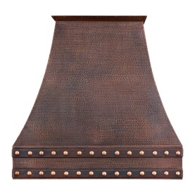 Custom 36" Hand Hammered Copper Correa Range Hood