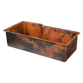 Custom 39" Hammered Copper Single Basin Kitchen Sink