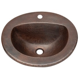 Custom 20.25" Hammered Copper Self Rimming Bathroom Sink