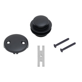 Tub Drain Trim and Two-Hole Overflow Cover for Bath Tubs - Matte Black