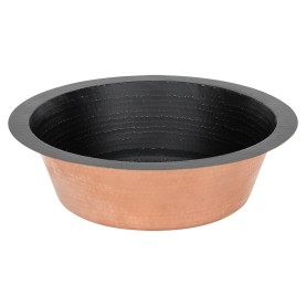 14" Round Hammered Copper Bar Sink w/ 2" Drain Opening in Glazed Black